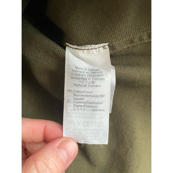 MADEWELL Station Olive Green Skirt Women's 8 Button Front Mini Raw Hem - Picture 6 of 11